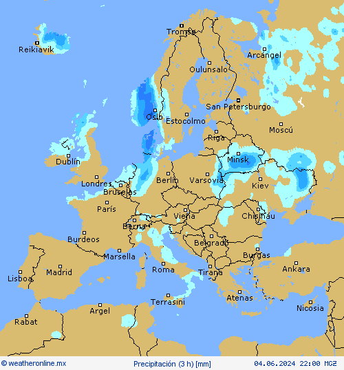 Precipitación (3 h) Mapas de pronósticos