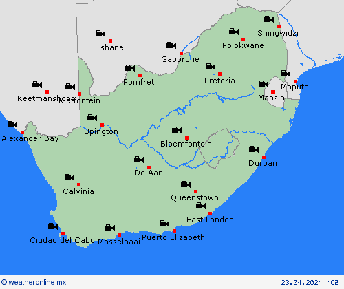 cámara web Sudáfrica África Mapas de pronósticos