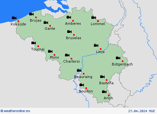 cámara web Bélgica Europa Mapas de pronósticos
