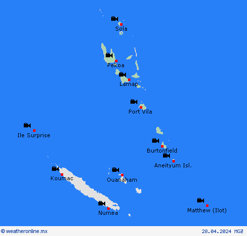 cámara web Vanuatu Oceanía Mapas de pronósticos