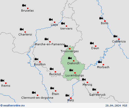 cámara web Luxemburgo Europa Mapas de pronósticos