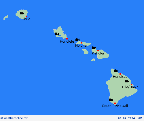 cámara web Hawái Norteamérica Mapas de pronósticos