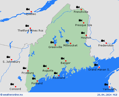 cámara web Maine Norteamérica Mapas de pronósticos