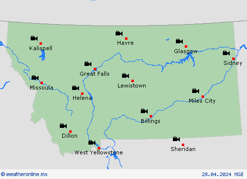 cámara web Montana Norteamérica Mapas de pronósticos
