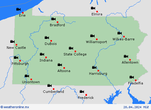 cámara web Pensilvania Norteamérica Mapas de pronósticos
