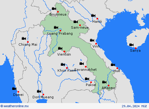 cámara web Laos Asia Mapas de pronósticos