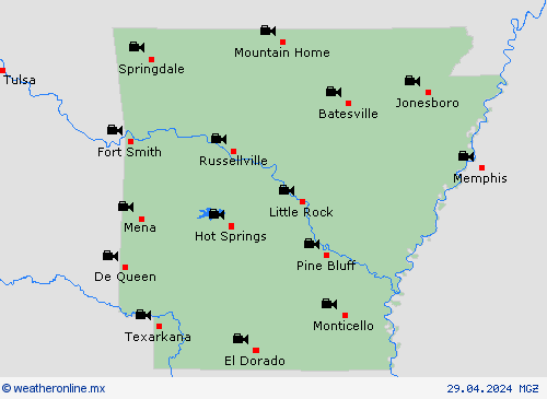 cámara web Arkansas Norteamérica Mapas de pronósticos
