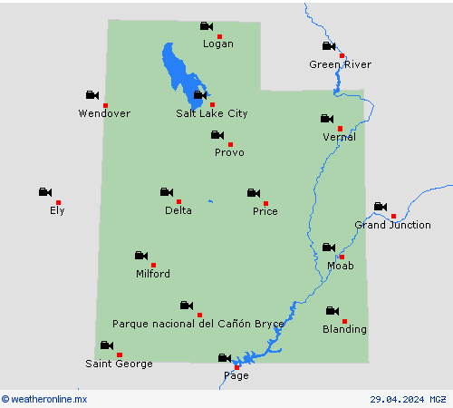cámara web Utah Norteamérica Mapas de pronósticos
