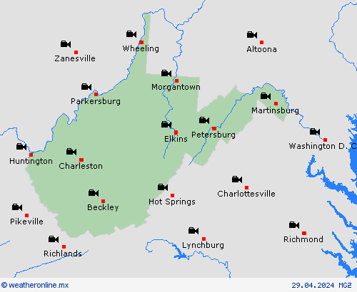cámara web Virginia Occidental Norteamérica Mapas de pronósticos