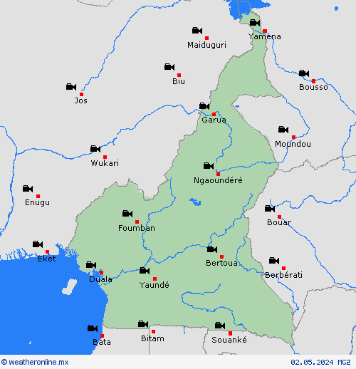 cámara web Camerún África Mapas de pronósticos