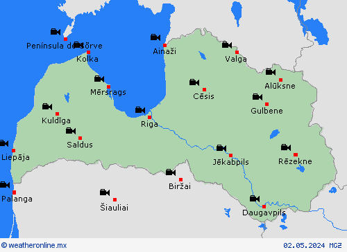cámara web Letonia Europa Mapas de pronósticos