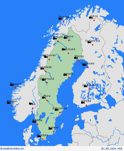 cámara web Suecia Europa Mapas de pronósticos