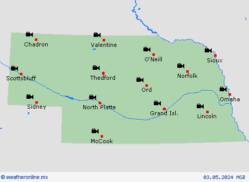 cámara web Nebraska Norteamérica Mapas de pronósticos