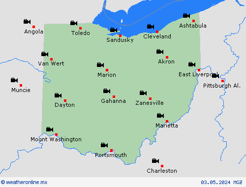 cámara web Ohio Norteamérica Mapas de pronósticos