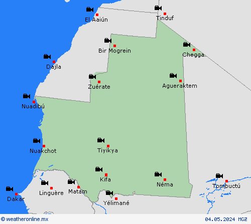 cámara web Mauritania África Mapas de pronósticos