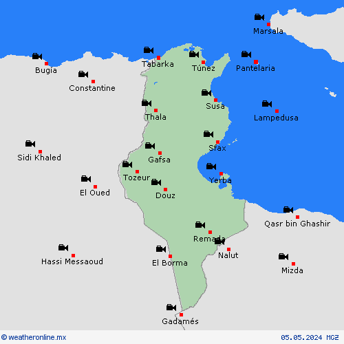 cámara web Túnez África Mapas de pronósticos