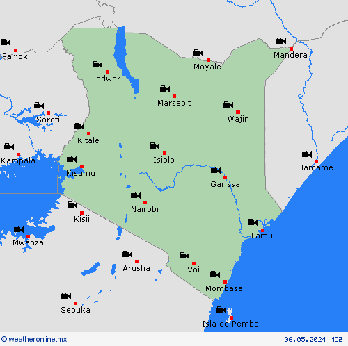 cámara web Kenia África Mapas de pronósticos