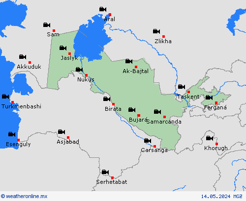 cámara web Uzbekistán Asia Mapas de pronósticos