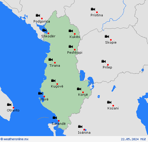 cámara web Albania Europa Mapas de pronósticos