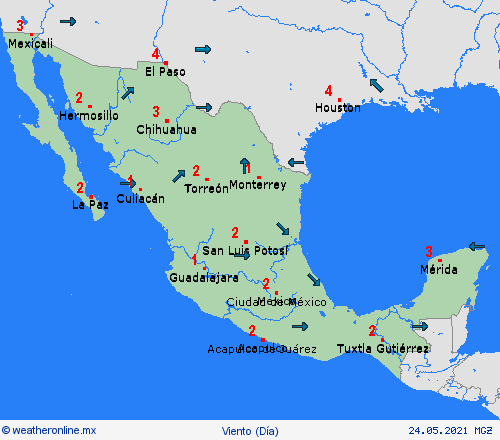 viento  México Mapas de pronósticos