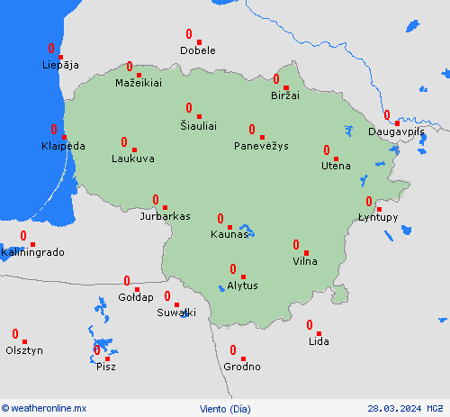viento Lituania Europa Mapas de pronósticos