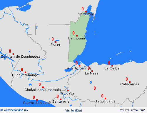 viento Belice Centroamérica Mapas de pronósticos