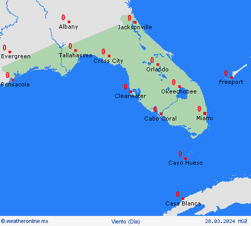 viento Florida Norteamérica Mapas de pronósticos