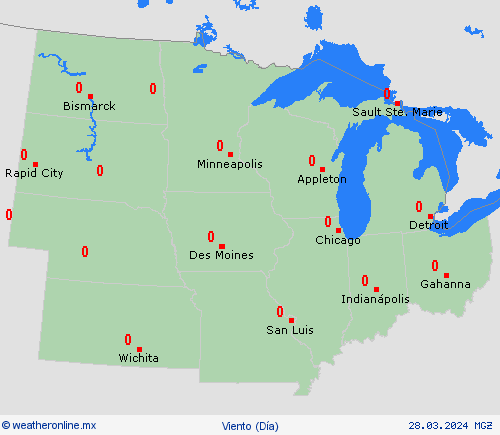 viento  Norteamérica Mapas de pronósticos