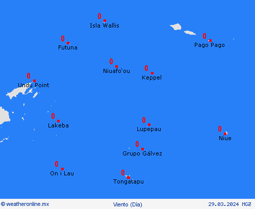 viento Tonga Oceanía Mapas de pronósticos