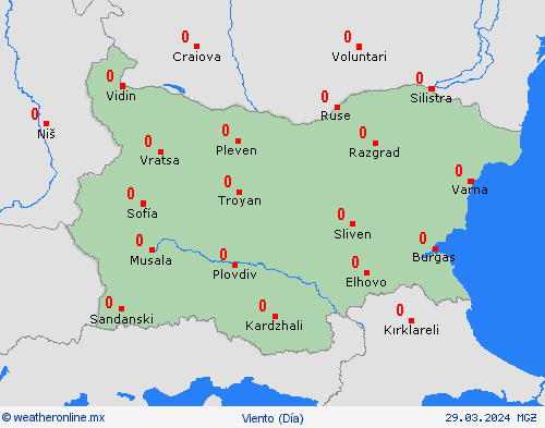 viento Bulgaria Europa Mapas de pronósticos
