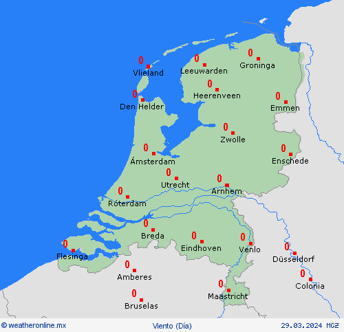 viento Países Bajos Europa Mapas de pronósticos