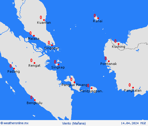 viento Singapur Asia Mapas de pronósticos