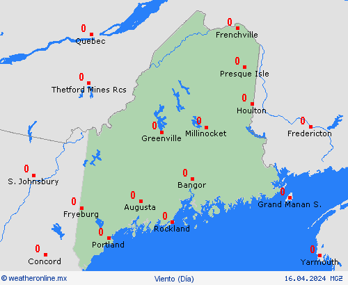 viento Maine Norteamérica Mapas de pronósticos