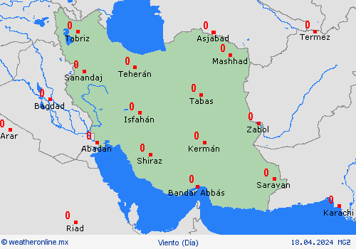 viento Irán Asia Mapas de pronósticos