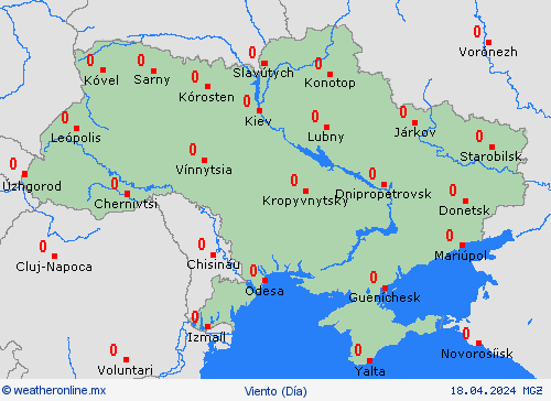 viento Ucrania Europa Mapas de pronósticos