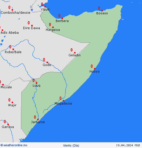 viento Somalia África Mapas de pronósticos
