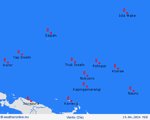 viento Isla Wake Oceanía Mapas de pronósticos