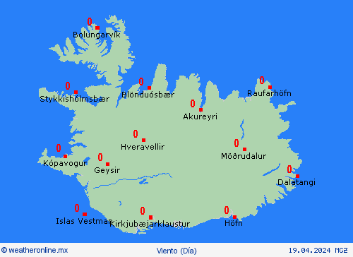 viento Islandia Europa Mapas de pronósticos