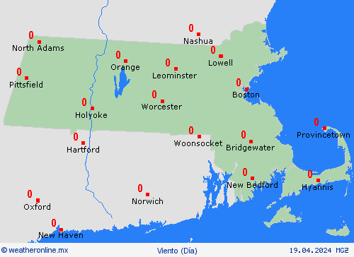 viento Massachusetts Norteamérica Mapas de pronósticos