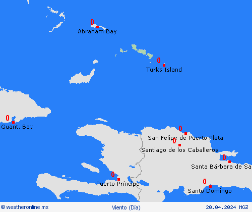 viento Islas Turcas y Caicos Centroamérica Mapas de pronósticos