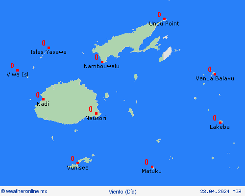 viento Fiyi Oceanía Mapas de pronósticos