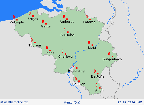 viento Bélgica Europa Mapas de pronósticos