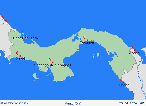 viento Panamá Centroamérica Mapas de pronósticos