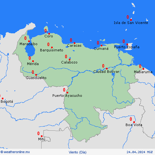 viento Venezuela Suramérica Mapas de pronósticos