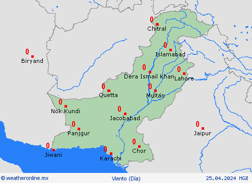 viento Pakistán Asia Mapas de pronósticos
