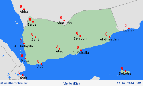 viento Yemen Asia Mapas de pronósticos
