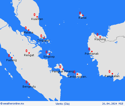 viento Singapur Asia Mapas de pronósticos