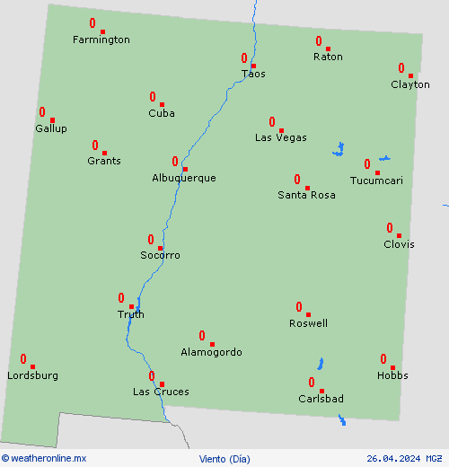 viento Nuevo México Norteamérica Mapas de pronósticos