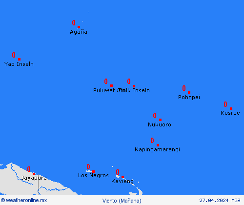 viento Micronesia Oceanía Mapas de pronósticos