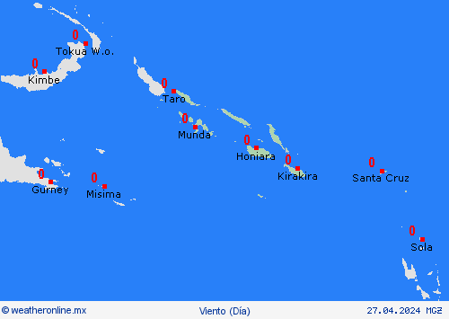 viento Islas Salomón Oceanía Mapas de pronósticos